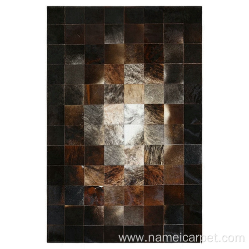 Luxury cowhide patchwork leather rugs